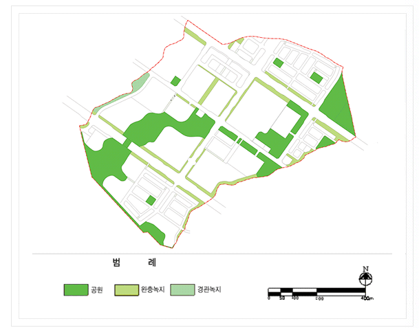 공원, 완충녹지, 경관녹지에 대한 계획 이미지